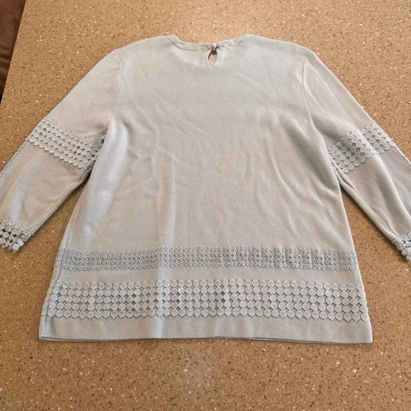 Talbots Soft blue/green Knit Top size Large - Picture 6 of 7